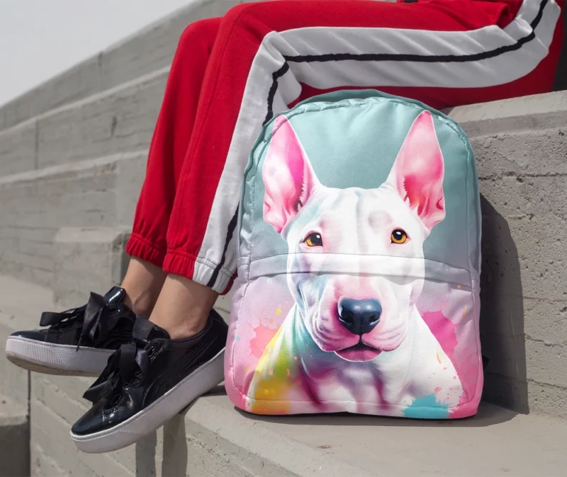 Bull Terrier Dog Trusty Guardian Minimalist Backpack 1