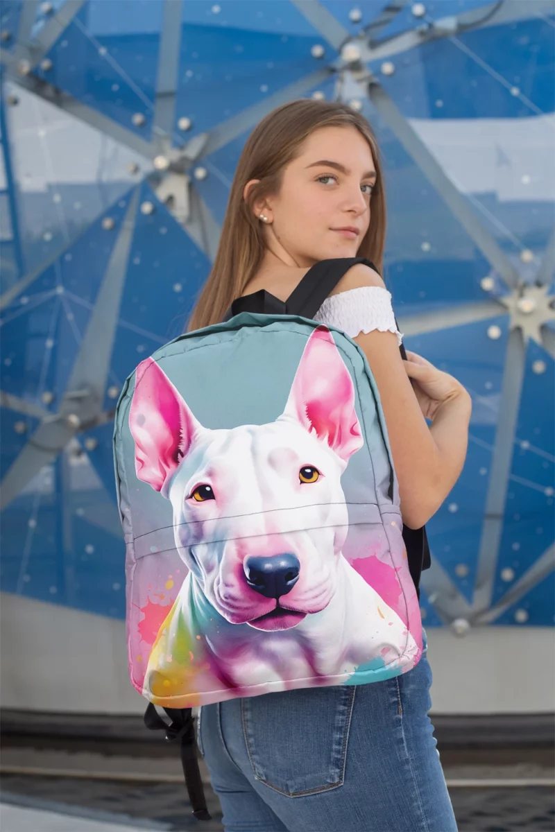 Bull Terrier Dog Trusty Guardian Minimalist Backpack 2