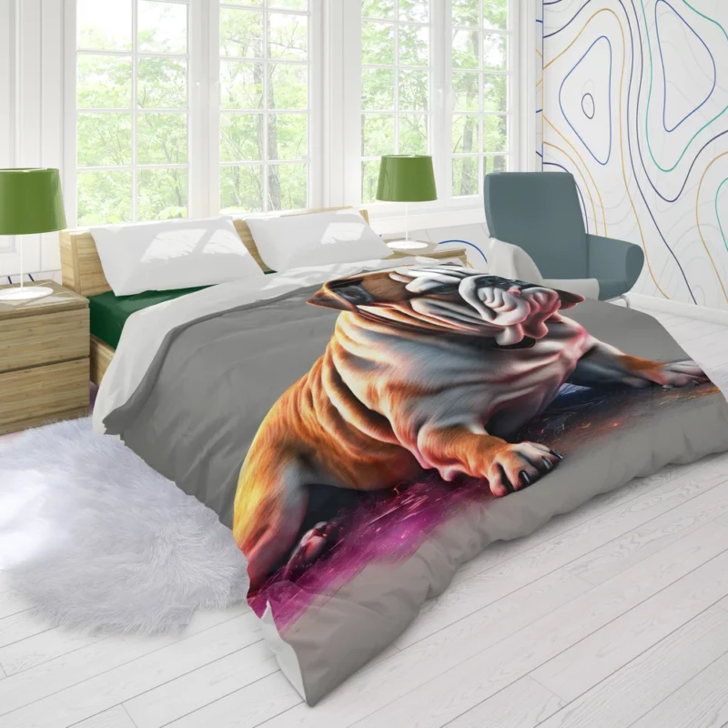 Bulldog Dog Charm in Every Wag Duvet Cover