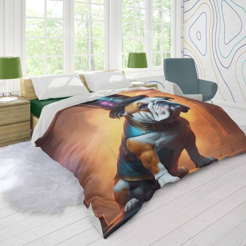 Bulldog Dog Elegance in Action Duvet Cover