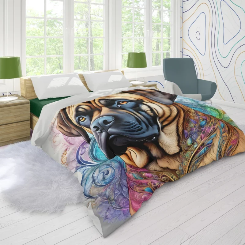 Bullmastiff Vigilance Unleashed Majestic Dog Duvet Cover