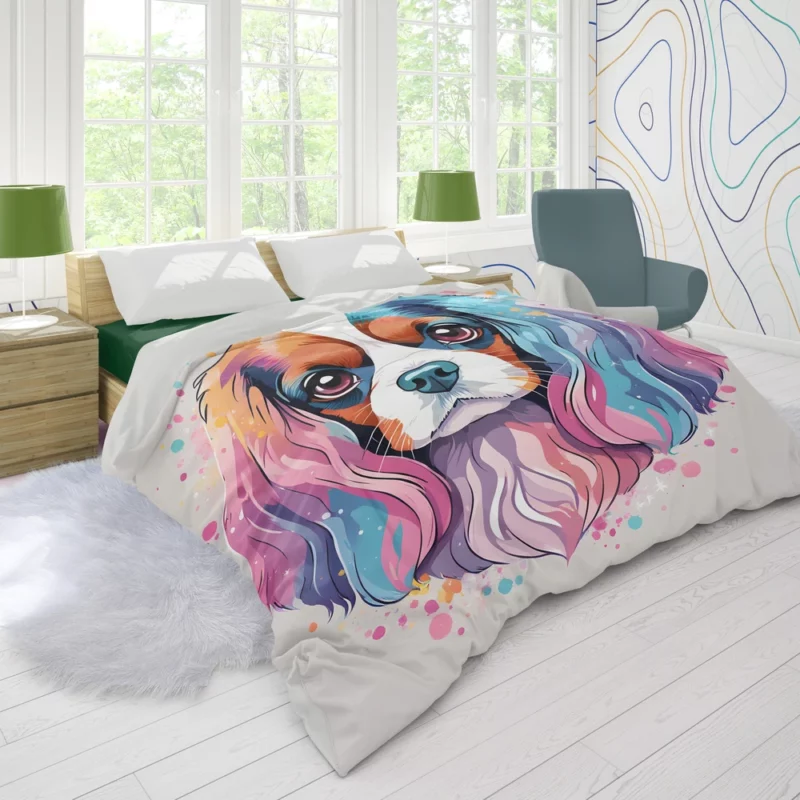 Cavalier King Charles Spaniel Majesty Dog Regal Stance Duvet Cover