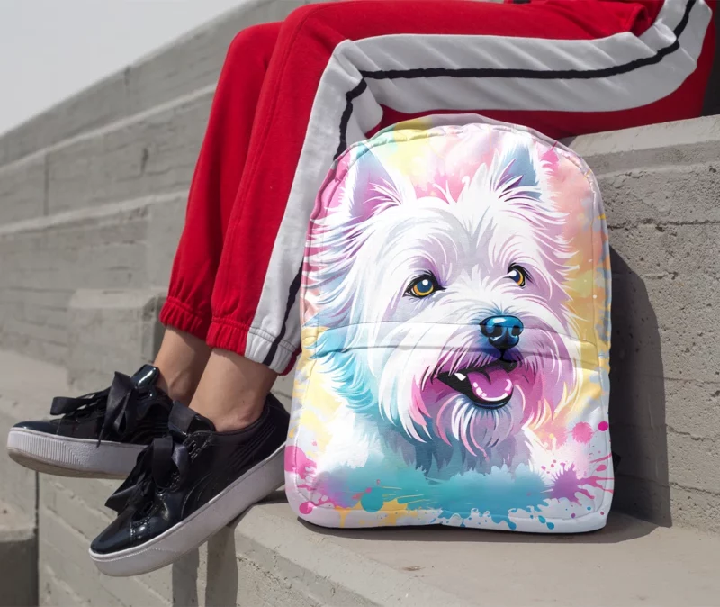 Charismatic Beauty West Terrier Westie Dog Minimalist Backpack 1