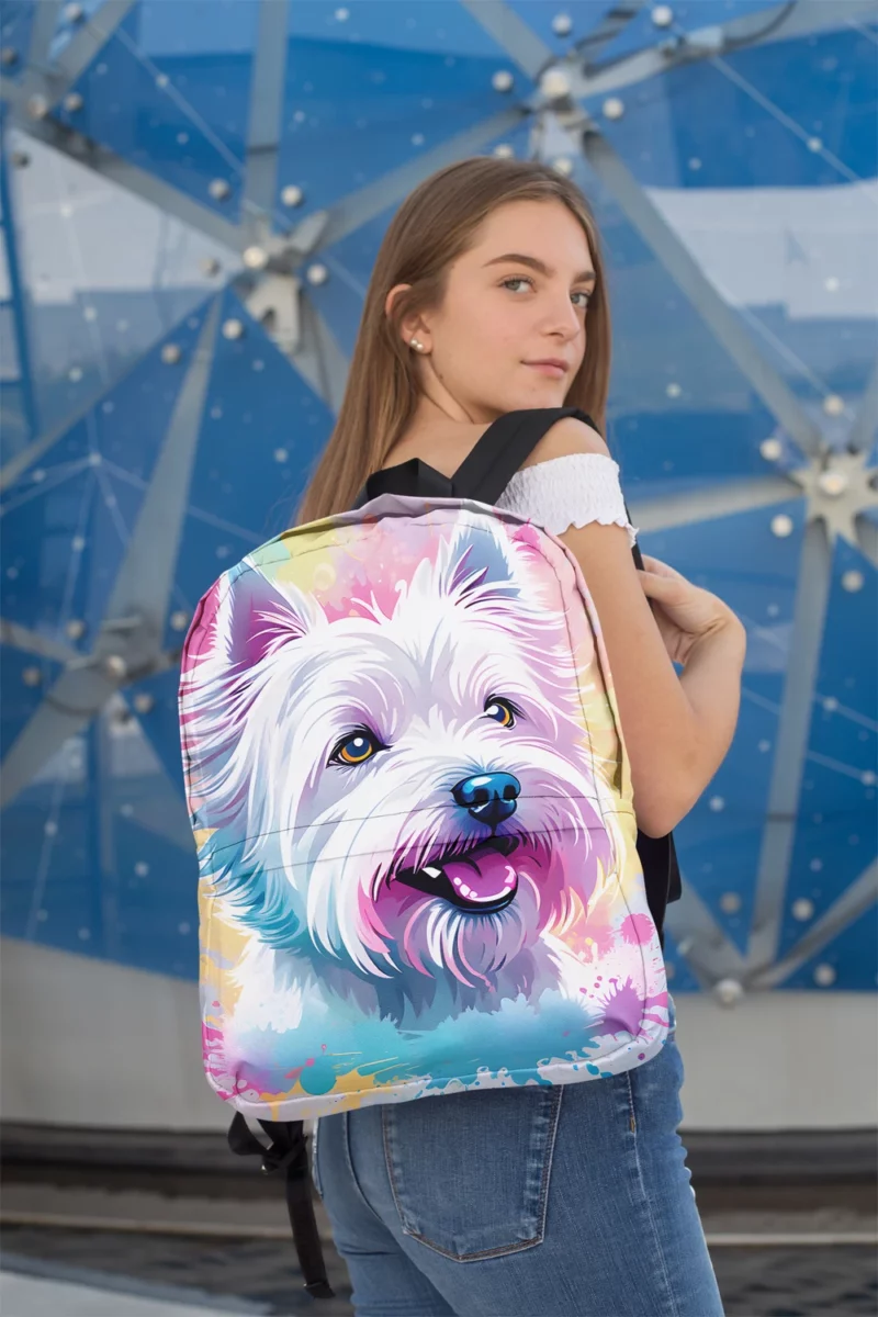 Charismatic Beauty West Terrier Westie Dog Minimalist Backpack 2