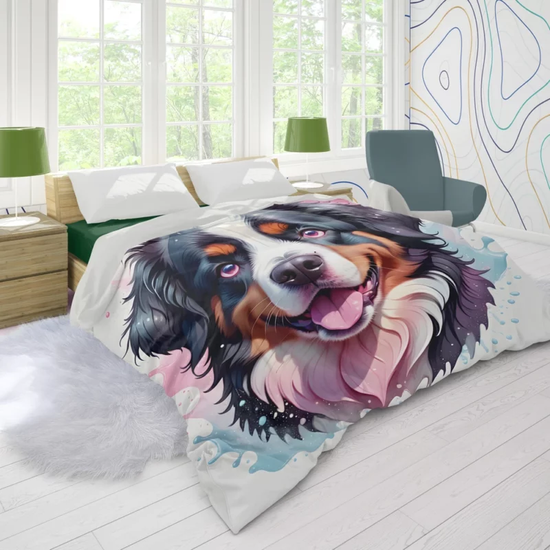 Charming Bernese Mountain Dog Enthusiast Duvet Cover