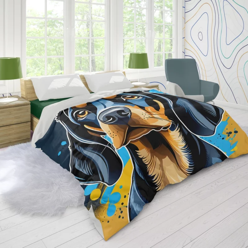 Charming Black and Tan Coonhound Dog Charmer Duvet Cover