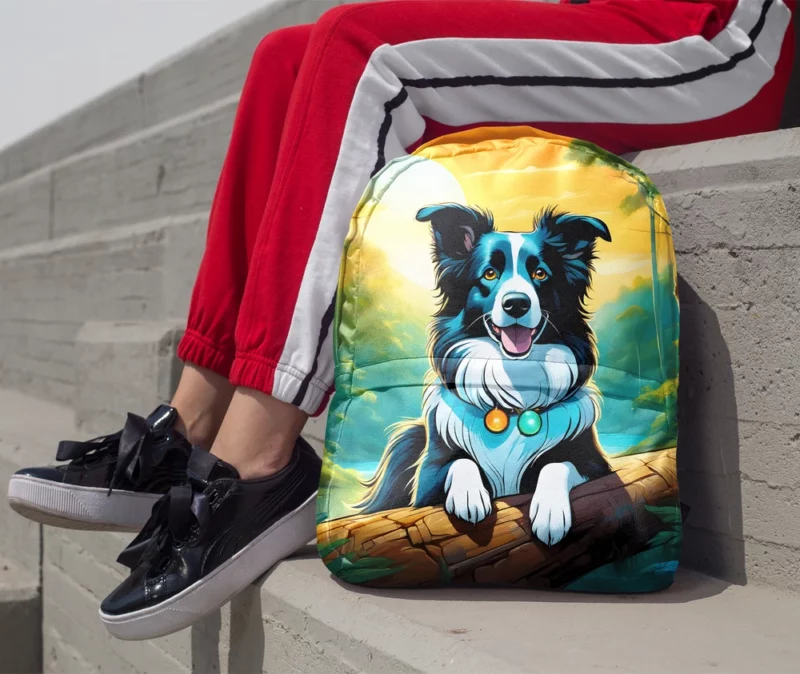 Charming Border Collie Dog Charmer Minimalist Backpack 1