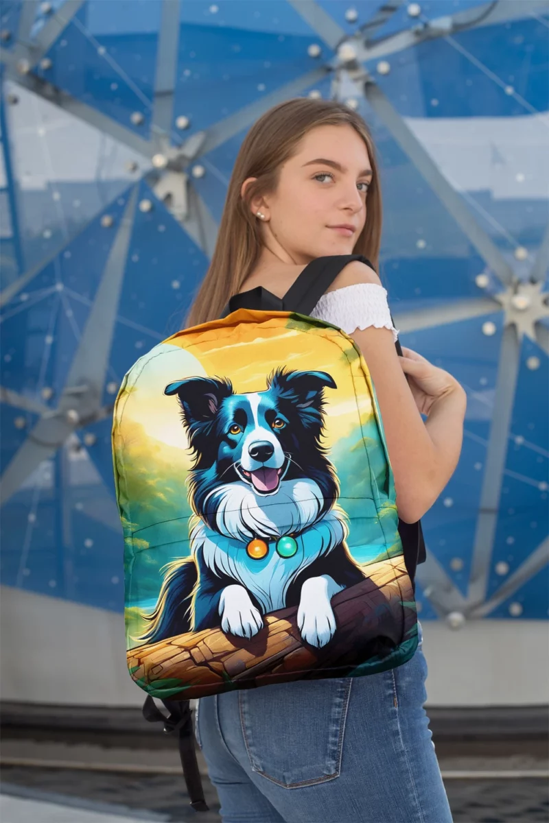 Charming Border Collie Dog Charmer Minimalist Backpack 2