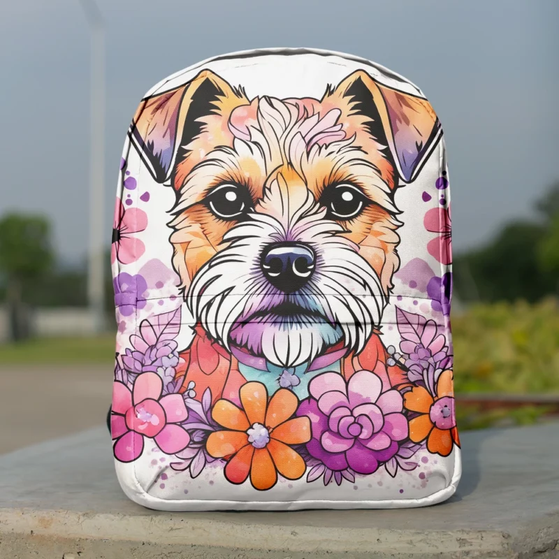 Charming Border Terrier Dog Charm Minimalist Backpack