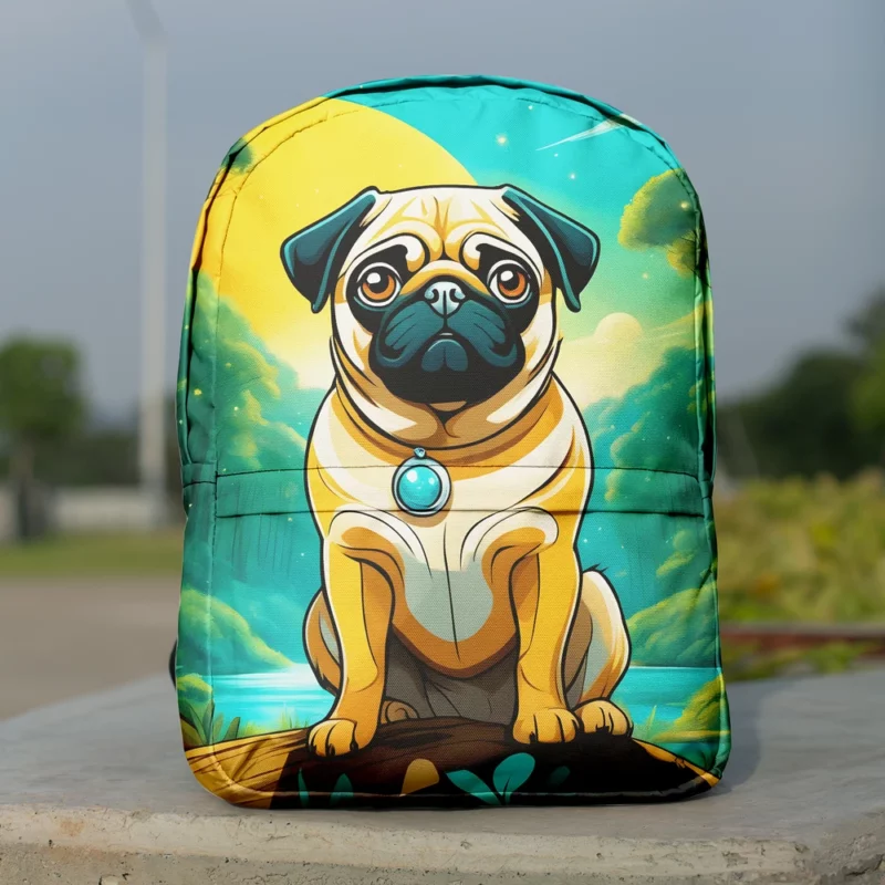 Charming Pug Delightful Dog Friend Minimalist Backpack