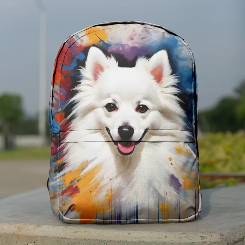 Cheerful American Eskimo Charm Dog Delight Minimalist Backpack