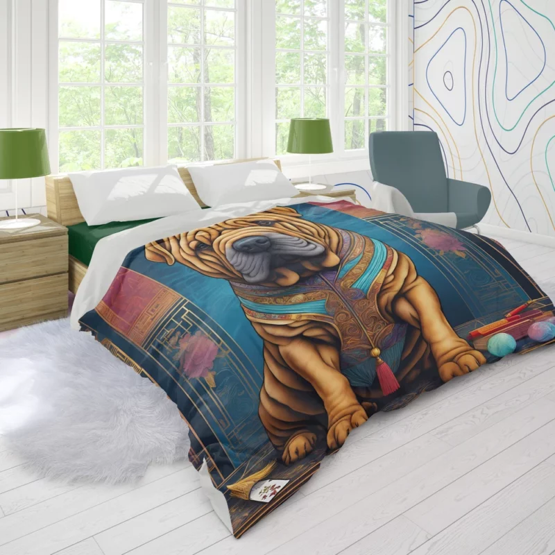 Chinese Shar-Pei Teen Connection Birthday Bond Duvet Cover