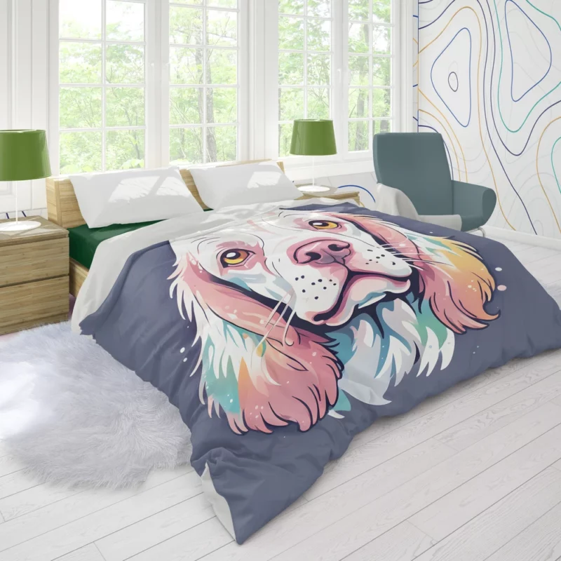 Clumber Spaniel Pup Teen Birthday Surprise Duvet Cover