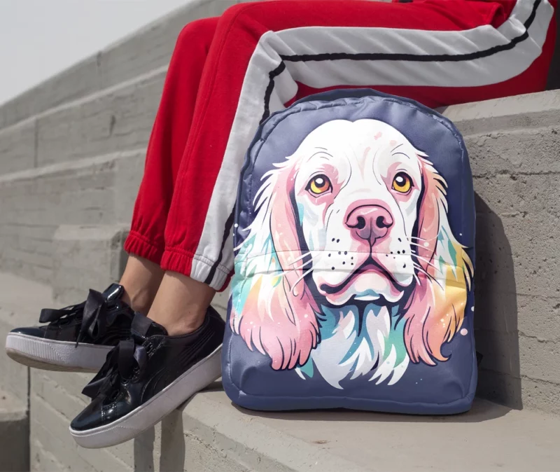 Clumber Spaniel Pup Teen Birthday Surprise Minimalist Backpack 1