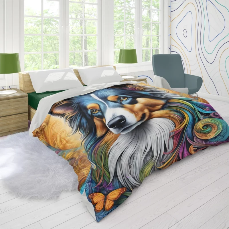 Collie Rough and Smooth Grace Teen Present Joy Duvet Cover