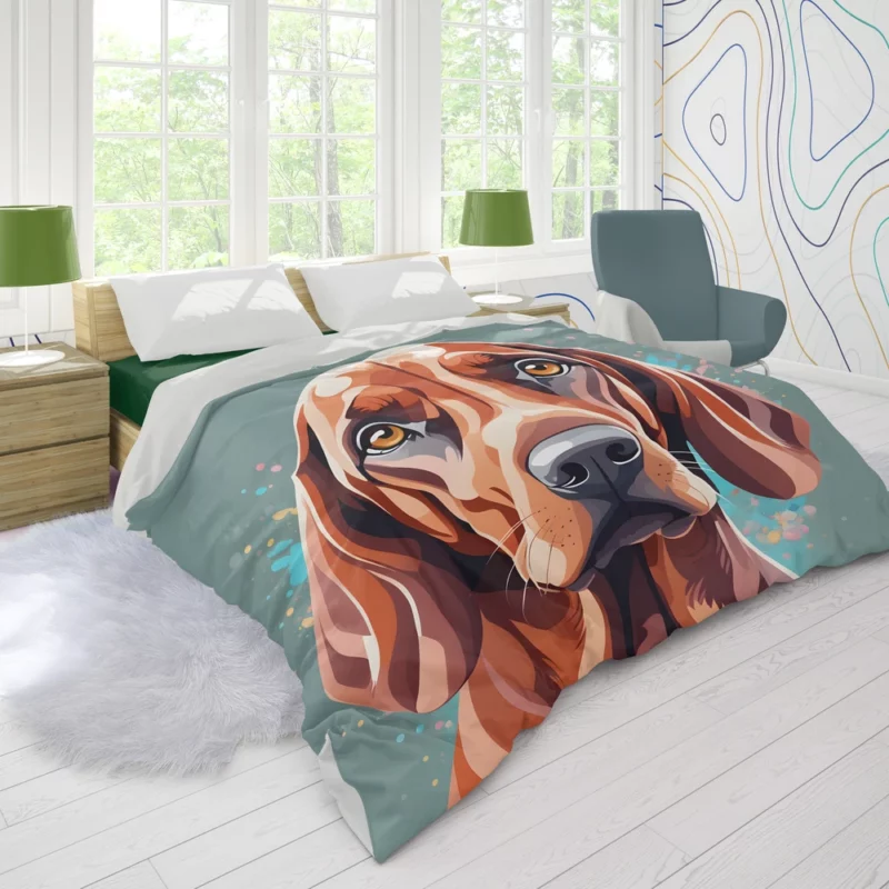 Coonhound Elegance Redbone Dog Duvet Cover