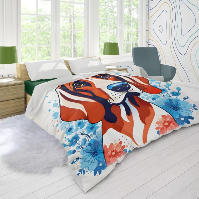 Coonhound Majesty Redbone Dog Duvet Cover