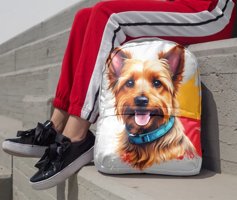 Curious Canine Companion Aussie Terrier Dog Minimalist Backpack 1