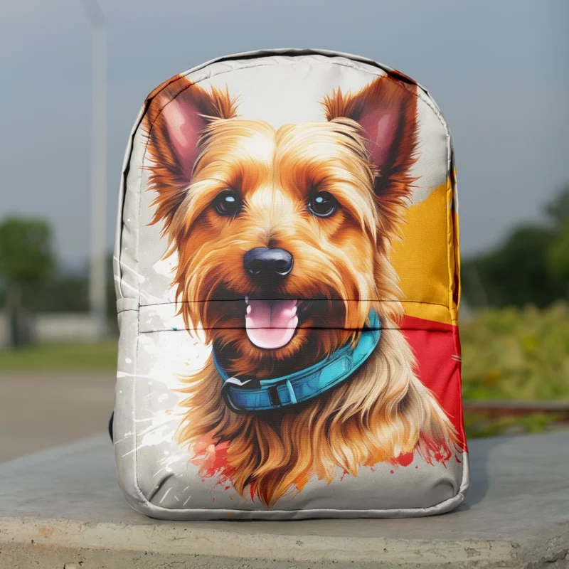 Curious Canine Companion Aussie Terrier Dog Minimalist Backpack