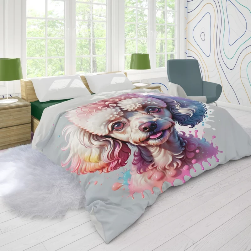 Curly Canine Charm Poodle Dog Duvet Cover