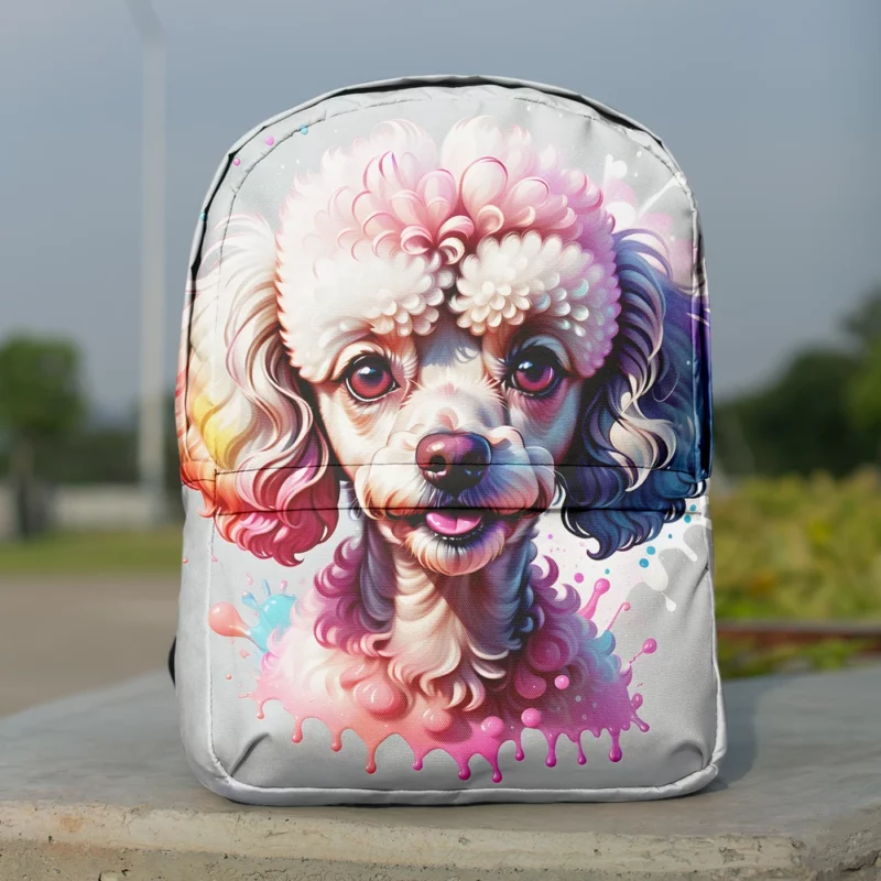 Curly Canine Charm Poodle Dog Minimalist Backpack 1