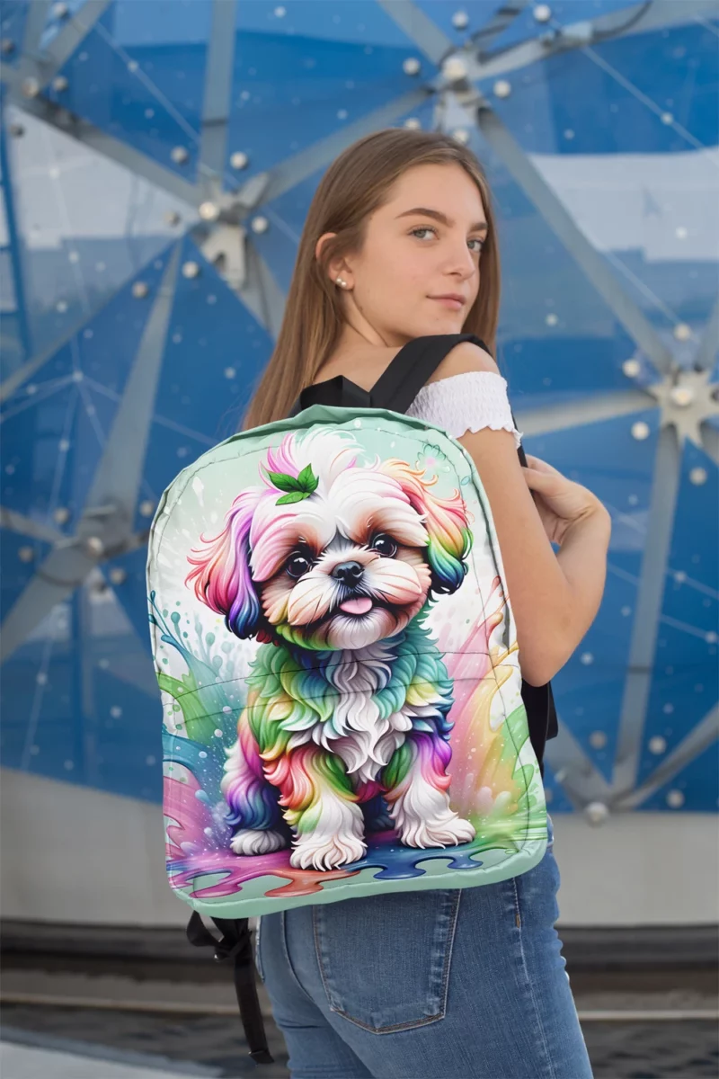 Curly Companion Shih-Poo Dog Minimalist Backpack 2