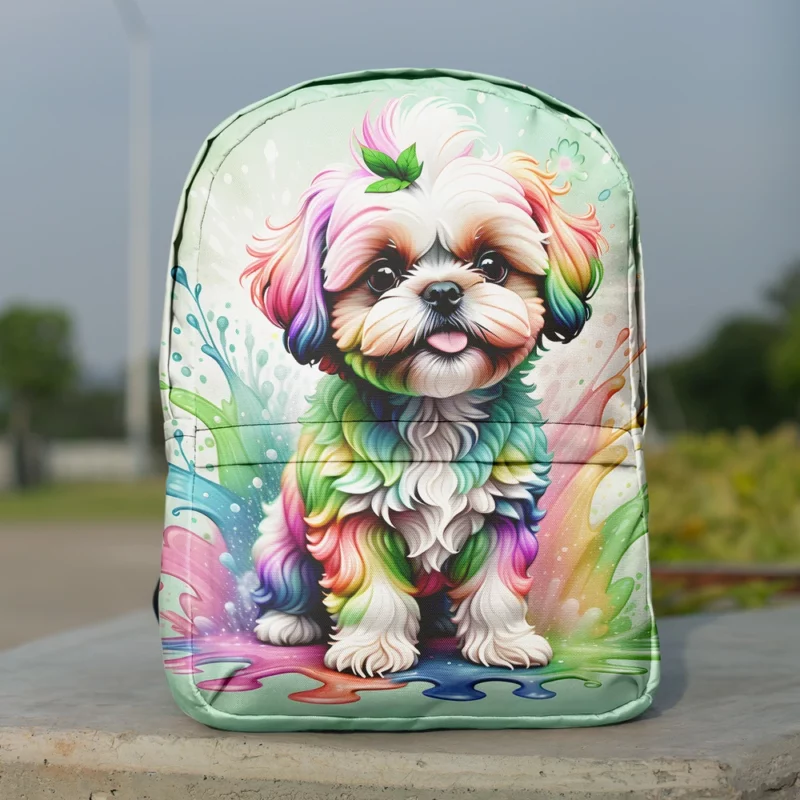 Curly Companion Shih-Poo Dog Minimalist Backpack