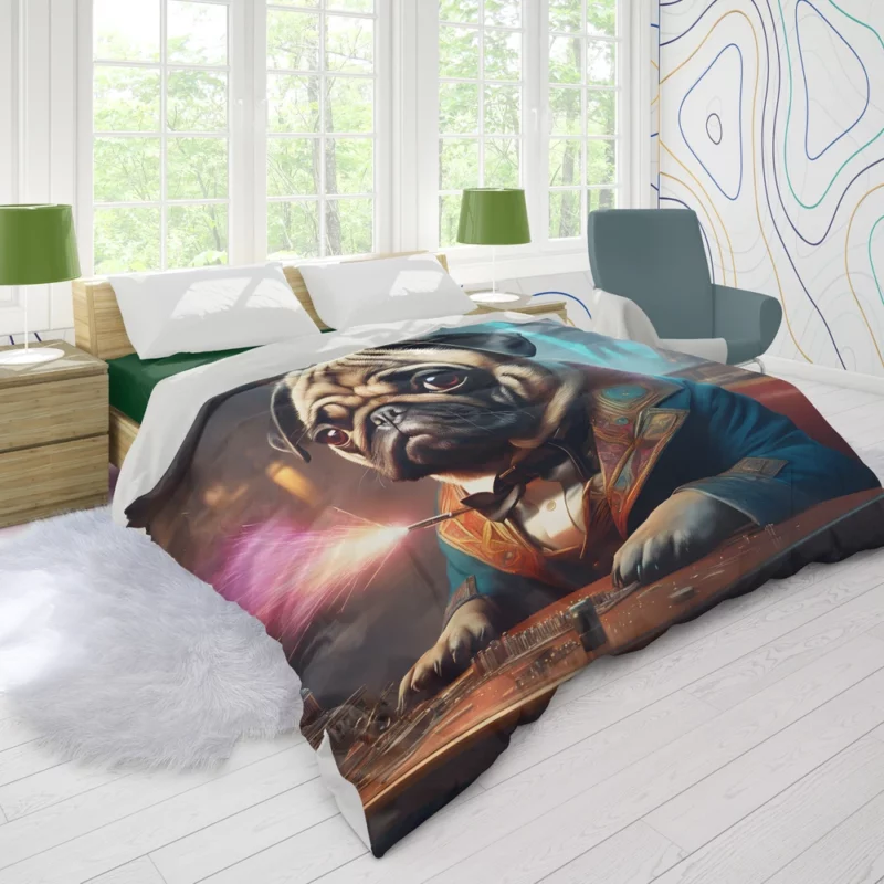 Cute and Cuddly Pug Dog Duvet Cover