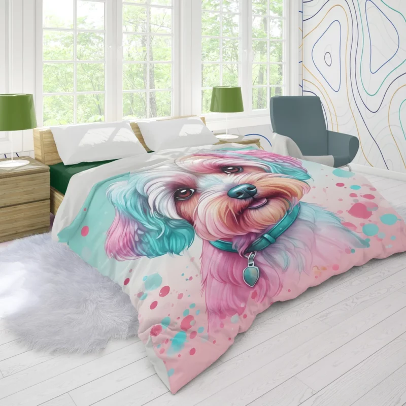 Dandie Dinmont Terrier Birthday Surprise Teen Delight Duvet Cover