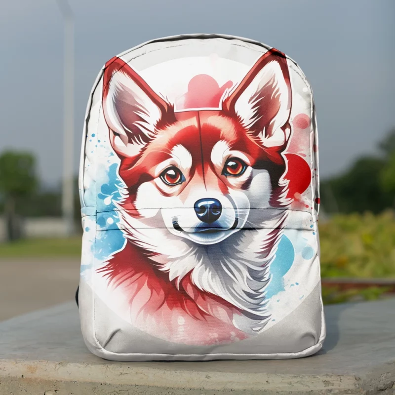 Dazzling Dog Duo Alaskan Klee Kai Minimalist Backpack