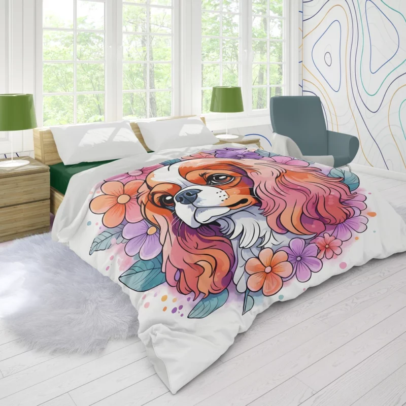 Delightful Cavalier King Charles Spaniel Duvet Cover