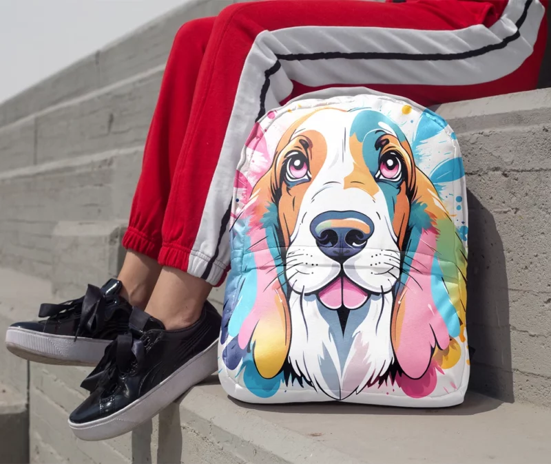 Dog Adorable Drooper Basset Hound Minimalist Backpack 1