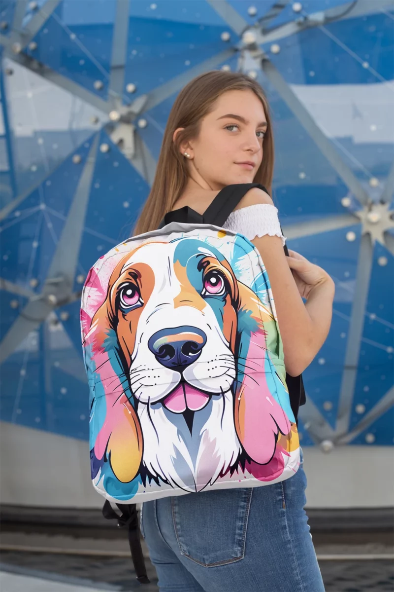 Dog Adorable Drooper Basset Hound Minimalist Backpack 2