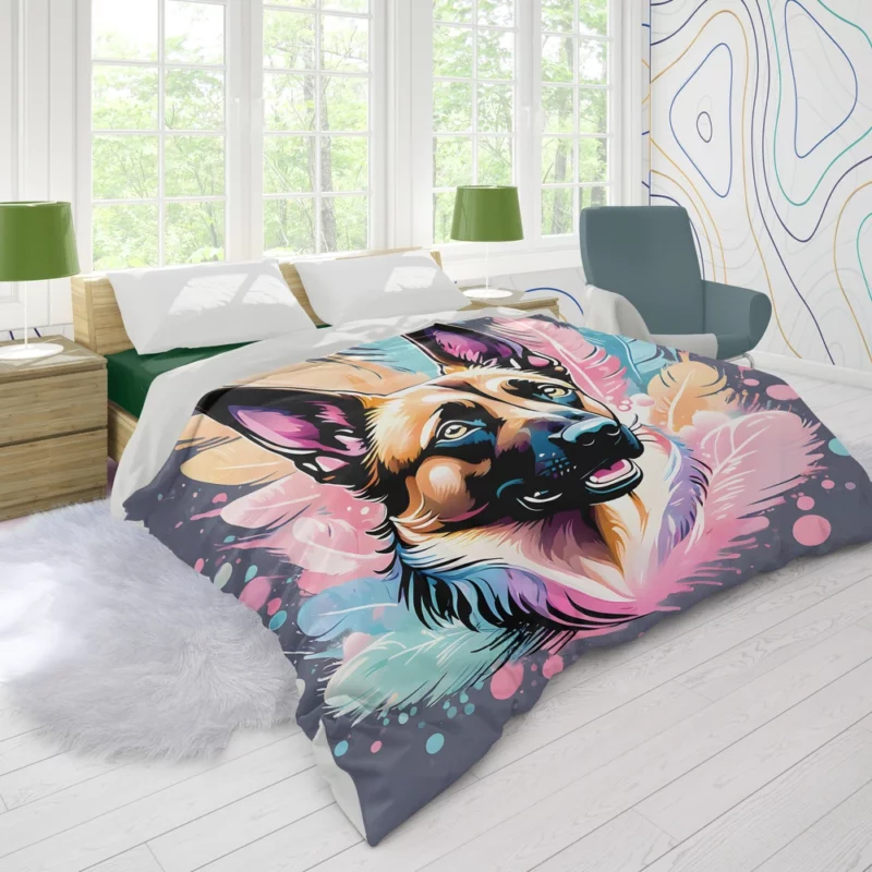 Dog Agile Athlete Belgian Malinois Duvet Cover