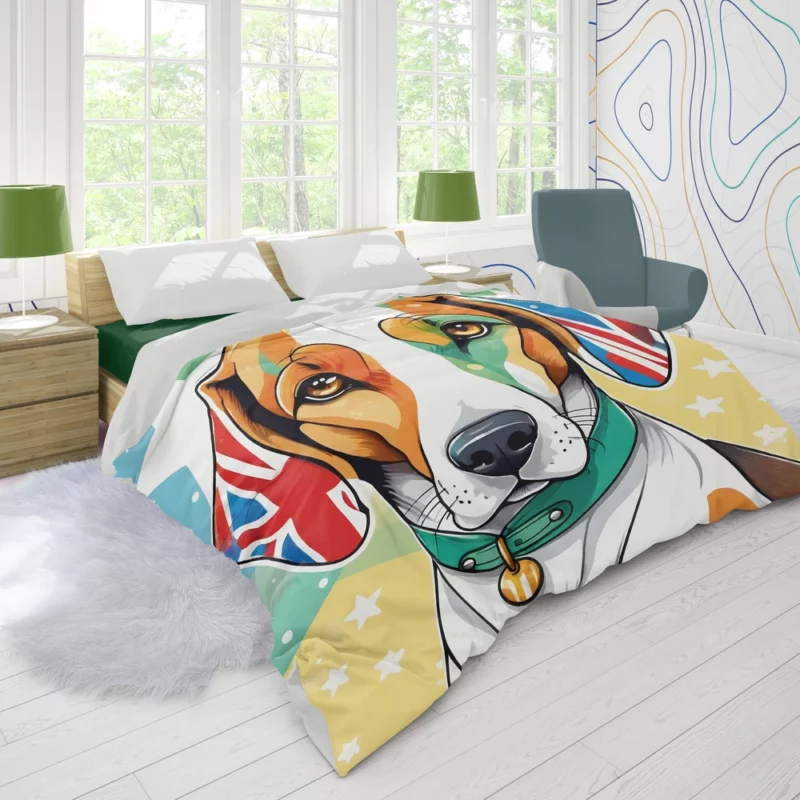 Dog Agile Runner American Foxhound Grace Duvet Cover