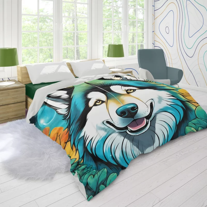 Dog Arctic Trailblazer Alaskan Malamute Duvet Cover