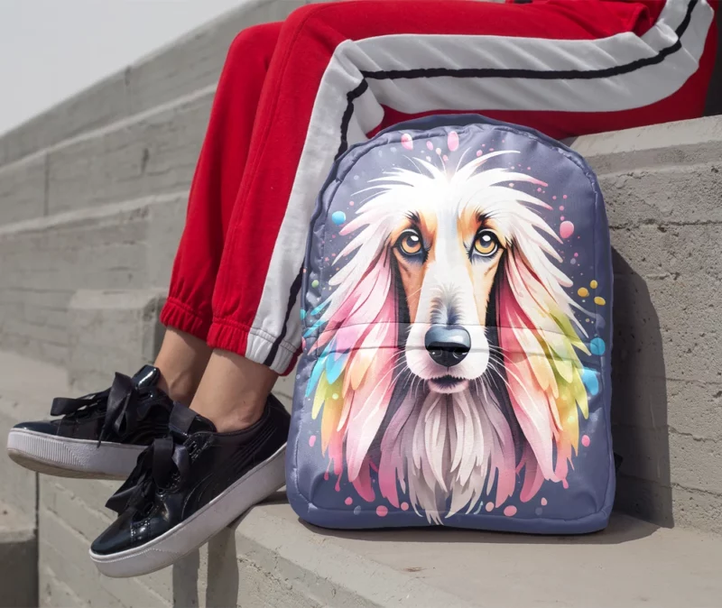 Dog Crown Jewel Afghan Hound Minimalist Backpack 1