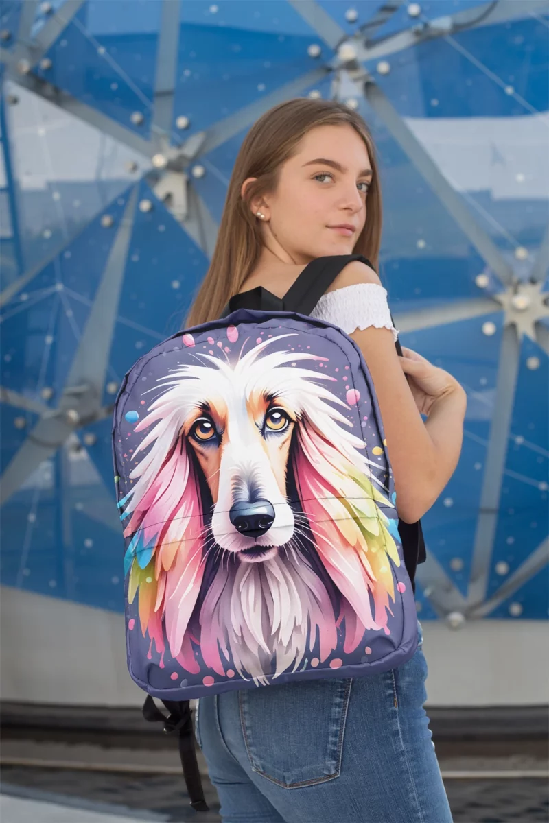 Dog Crown Jewel Afghan Hound Minimalist Backpack 2