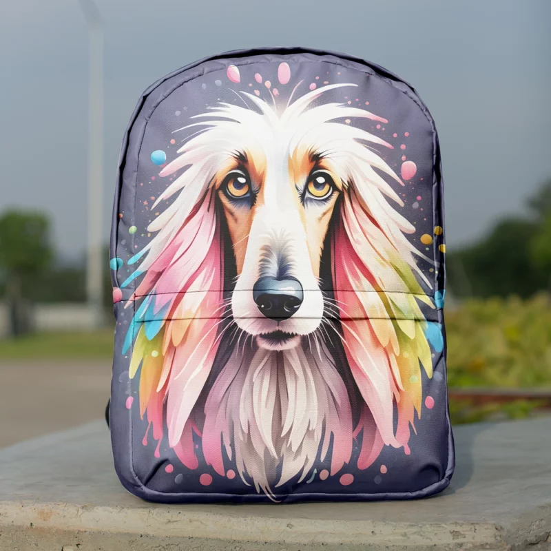 Dog Crown Jewel Afghan Hound Minimalist Backpack