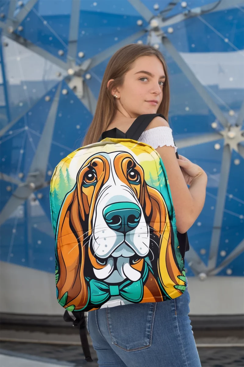 Dog Droopy Hunter Basset Hound Minimalist Backpack 2