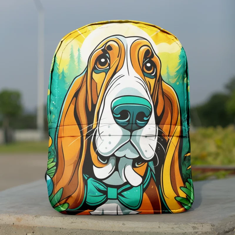 Dog Droopy Hunter Basset Hound Minimalist Backpack