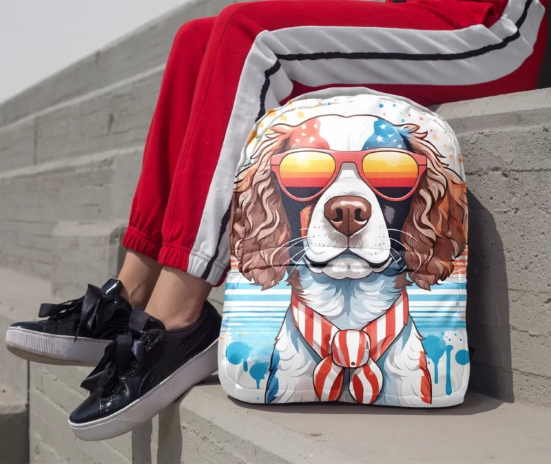 Dog Energetic Companion American Water Spaniel Minimalist Backpack 1