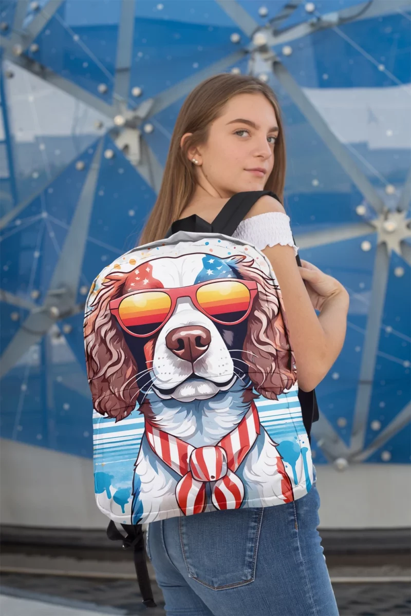 Dog Energetic Companion American Water Spaniel Minimalist Backpack 2