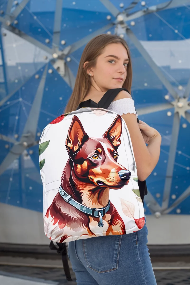 Dog Energetic Dynamo Australian Kelpie Herder Minimalist Backpack 2