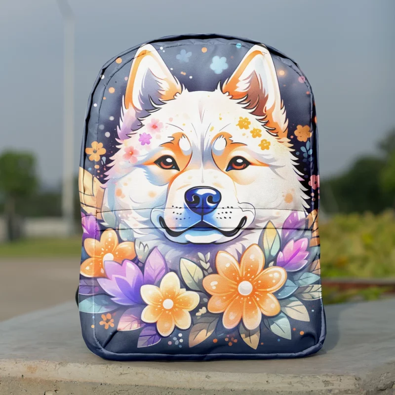 Dog Faithful Friend Akita Companion Minimalist Backpack