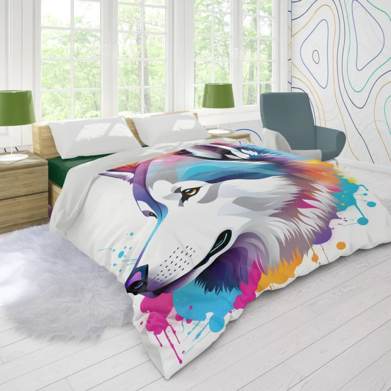 Dog Faithful Sled Dog Alaskan Malamute Duvet Cover