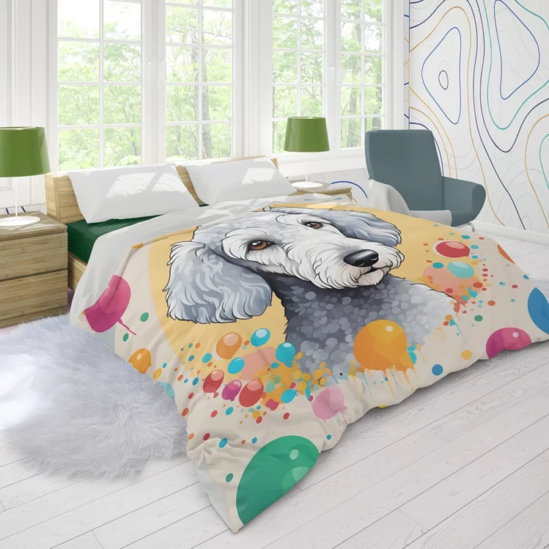 Dog Fluffy Friend Bedlington Terrier Duvet Cover