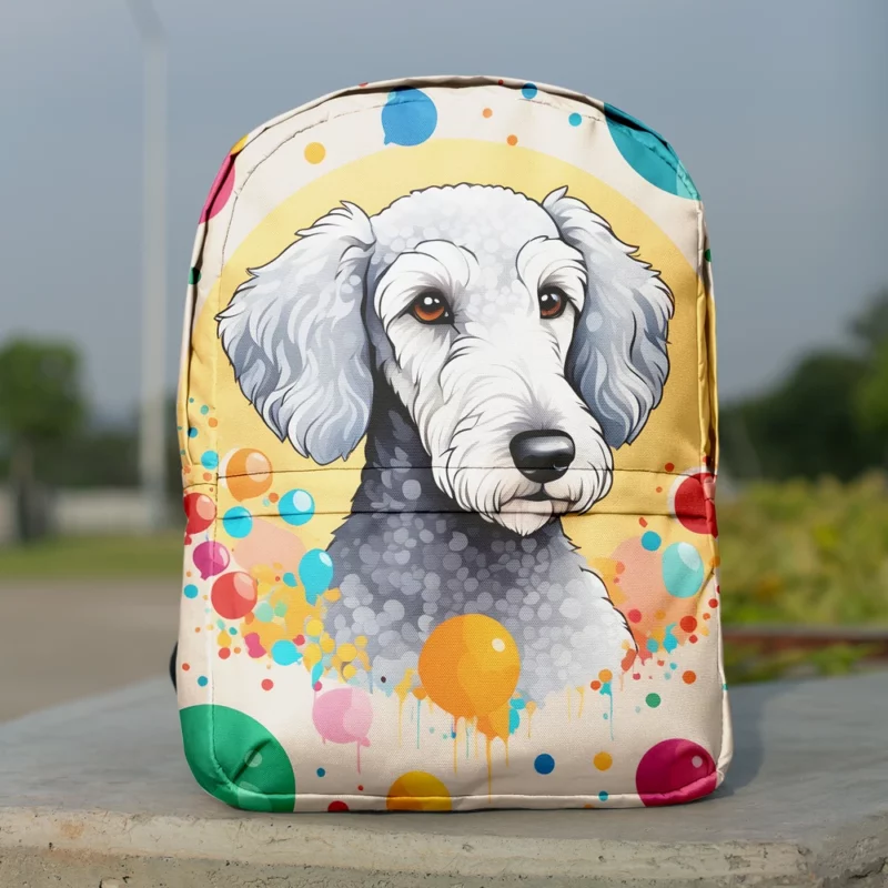 Dog Fluffy Friend Bedlington Terrier Minimalist Backpack