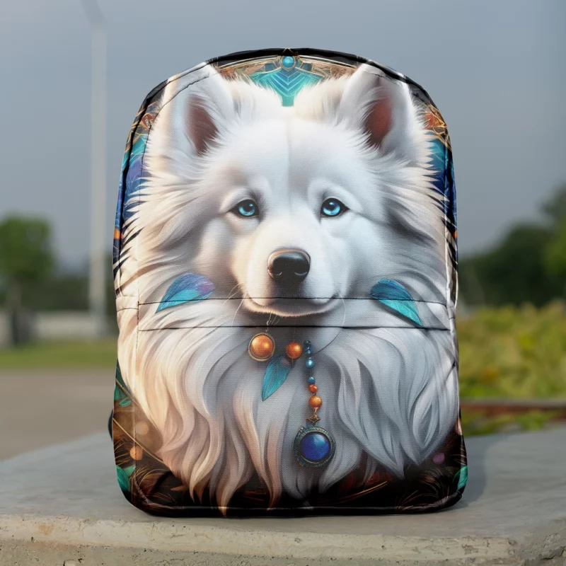 Dog Frosty Companion American Eskimo Minimalist Backpack