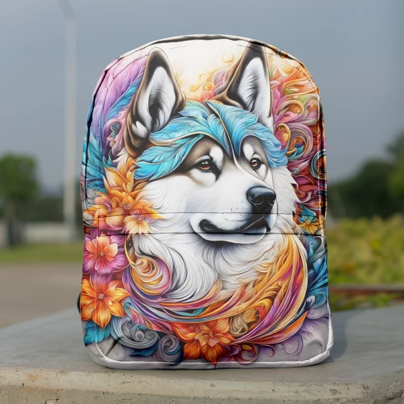 Dog Furry Ambassador Akita Diplomat Minimalist Backpack